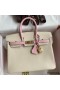 Hermes HSS Birkin 25 Bicolor Bag in Craie and Pink Chevre Mysore Leather