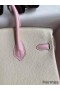 Hermes HSS Birkin 25 Bicolor Bag in Craie and Pink Chevre Mysore Leather