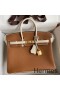 Hermes HSS Birkin 25 Bicolor Bag in Gold and Craie Clemence Leather