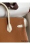 Hermes HSS Birkin 25 Bicolor Bag in Gold and Craie Clemence Leather