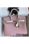 Hermes HSS Birkin 25 Bicolor Bag in Pink and Craie Chevre Mysore Leather