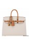 Hermes HSS Birkin 25 Sellier Bag in Craie and Gold Epsom Calfskin