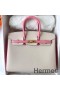 Hermes HSS Birkin 25 Sellier Bag in Craie and Rose Confetti Epsom Calfskin