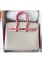 Hermes HSS Birkin 25 Sellier Bag in Craie and Rose Confetti Epsom Calfskin
