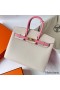 Hermes HSS Birkin 25 Sellier Bag in Craie and Rose Confetti Epsom Calfskin