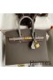 Hermes HSS Birkin 25 Sellier Bag in Etain and Gris Mouette Epsom Calfskin