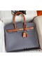 Hermes HSS Birkin 35 Bicolor Bag in Gris Agate and Gold Ostrich Leather