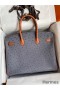 Hermes HSS Birkin 35 Bicolor Bag in Gris Agate and Gold Ostrich Leather