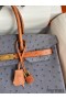Hermes HSS Birkin 35 Bicolor Bag in Gris Agate and Gold Ostrich Leather