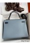 Hermes HSS Kelly 32 Bicolor Bag in Blue Lin and Blue Clemence Leather