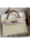 Hermes HSS Kelly Mini II Sellier Tri - color Bag In Craie/Pink/Gold Epsom Calfskin