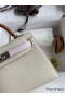 Hermes HSS Kelly Mini II Sellier Tri - color Bag In Craie/Pink/Gold Epsom Calfskin