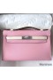 Hermes HSS Kelly Pochette Bicolor Bag in Pink and Craie Swift Calfskin