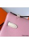 Hermes HSS Kelly Pochette Bicolor Bag in Pink and Craie Swift Calfskin