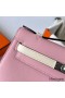 Hermes HSS Kelly Pochette Bicolor Bag in Pink and Craie Swift Calfskin