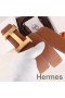 Hermes H Belt Buckle & Brown Clemence 32 MM Strap