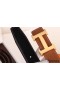 Hermes H Belt Buckle & Brown Clemence 32 MM Strap