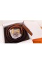 Hermes H Belt Buckle & Brown Clemence 32 MM Strap
