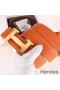 Hermes H Belt Buckle & Orange 32mm Clemence Strap