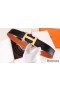 Hermes H Belt Buckle & Orange 32mm Clemence Strap