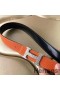 Hermes H Belt Buckle & Orange Clemence 32 MM Strap