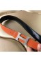 Hermes H Belt Buckle & Orange Clemence 32 MM Strap