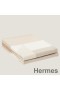 Hermes H Drapeau Blanket in Naturel and Grege Cashmere
