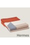 Hermes H Drapeau Blanket in Terracotta and Grey Cashmere