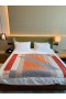 Hermes H Drapeau Blanket in Terracotta and Grey Cashmere