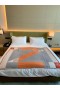 Hermes H Drapeau Blanket in Terracotta and Grey Cashmere