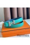 Hermes H Medor Reversible Belt 24MM in Green Epsom Leather