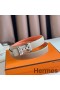 Hermes H Medor Reversible Belt 24MM in Tourterelle Epsom Leather