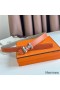 Hermes H Medor Reversible Belt 24MM in Tourterelle Epsom Leather
