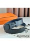 Hermes H Reversible 32MM Belt with Matte Buckle in Blue Clemence Leather