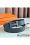 Hermes H Reversible 32MM Belt with Matte Buckle in Chocolate Clemence Leather