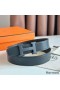 Hermes H Reversible 32MM Belt with Matte Buckle in Chocolate Clemence Leather