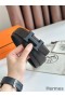 Hermes H Reversible 32MM Belt with Matte Buckle in Chocolate Clemence Leather