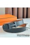 Hermes H Reversible 32MM Belt with Matte Buckle in Gold Clemence Leather