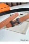 Hermes H Reversible 32MM Belt with Matte Buckle in Gold Clemence Leather