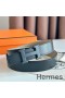 Hermes H Reversible 32MM Belt with Matte Buckle in Grey Clemence Leather