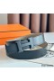 Hermes H Reversible 32MM Belt with Matte Buckle in Grey Clemence Leather