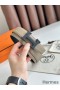 Hermes H Reversible 32MM Belt with Matte Buckle in Grey Clemence Leather