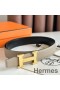 Hermes H Reversible Belt 32MM in Black Clemence Leather