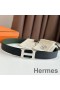 Hermes H Reversible Belt 32MM in Black and Green Epsom Leather
