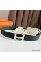 Hermes H Reversible Belt 32MM in Black and Green Epsom Leather