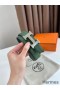 Hermes H Reversible Belt 32MM in Black and Green Epsom Leather