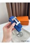 Hermes H Reversible Belt 32MM in Blue and Black Epsom Leather