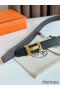 Hermes H Reversible Belt 32MM in Chocolate Clemence Leather