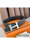 Hermes H Reversible Belt 38MM in Black Epsom Leather