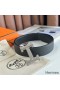 Hermes H Reversible Belt 38MM in Black Epsom Leather